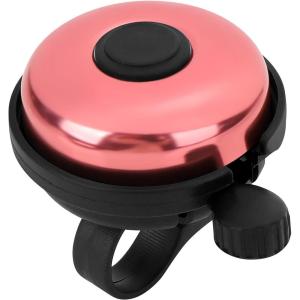 imageAccmor Classic Bike Bell Aluminum Bicycle Bell Loud Crisp Clear Sound Bicycle Bike Bell for Adults KidsLight PinkRight Hand Use1 pack