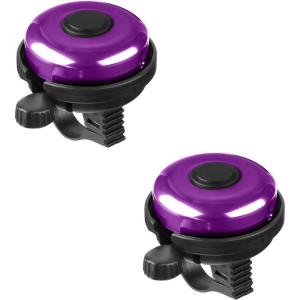 imageAccmor Classic Bike Bell Aluminum Bicycle Bell Loud Crisp Clear Sound Bicycle Bike Bell for Adults KidsPurple  PurpleLeft Hand Use2 pack