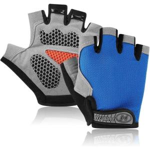 imageAccmor Cycling Gloves for Men Women Bike Gloves Half Finger Road Bike MTB Gloves AntiSlip ShockAbsorbing Glove for Fitness Cycling Outdoor Sportsblue