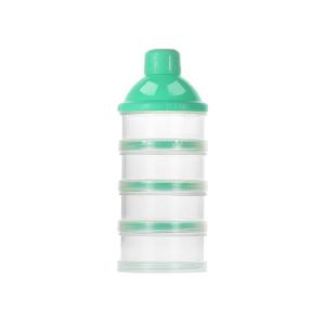 imageAccmor Formula Dispenser On The Go 4 Compartments Stackable Formula Container for Travel Baby Milk Powder Kids Snack Container BPA Free Green