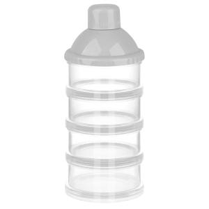 imageAccmor Formula Dispenser On The Go 4 Compartments Stackable Formula Container for Travel Baby Milk Powder Kids Snack Container BPA Free Grey