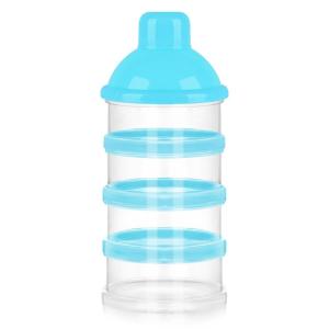 imageAccmor Formula Dispenser On The Go 4 Compartments Stackable Formula Container for Travel Baby Milk Powder Kids Snack Container BPA Free Light Blue