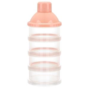 imageAccmor Formula Dispenser On The Go 4 Compartments Stackable Formula Container for Travel Baby Milk Powder Kids Snack Container BPA Free Light Pink
