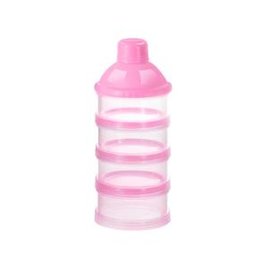 imageAccmor Formula Dispenser On The Go 4 Compartments Stackable Formula Container for Travel Baby Milk Powder Kids Snack Container BPA Free Pink