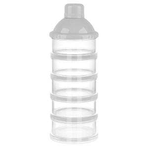imageAccmor Formula Dispenser On The Go 5 Compartments Stackable Formula Container for Travel Baby Milk Powder Kids Snack Container BPA FreeGrey
