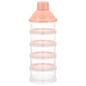 imageAccmor Formula Dispenser On The Go 5 Compartments Stackable Formula Container for Travel Baby Milk Powder Kids Snack Container BPA FreeLight Pink