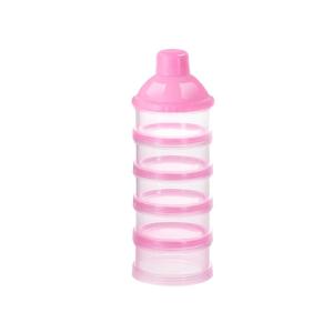 imageAccmor Formula Dispenser On The Go 5 Compartments Stackable Formula Container for Travel Baby Milk Powder Kids Snack Container BPA FreePink
