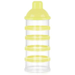 imageAccmor Formula Dispenser On The Go 5 Compartments Stackable Formula Container for Travel Baby Milk Powder Kids Snack Container BPA FreeYellow
