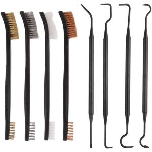 imageAccmor Gun Cleaning Tools Kit Universal Gun Cleaner Set Including 4 Pcs DoubleEnded Brass Steel Nylon Bristle Clean Brushes ampamp 4 Pcs Polymer Cleaning PicksPlastic Cleaning Picks