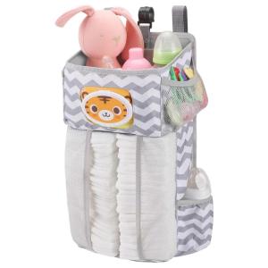 imageAccmor Hanging Baby Diaper Caddy Organizer with Paper Pocket Diaper Stacker Baby Crib Hanging Classified Storage Bag Organizer for Changing Table Crib Playard or Wall ampamp Nursery Organization