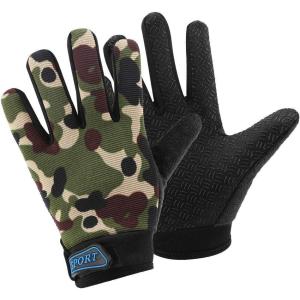 imageAccmor Kids Cycling Gloves  Breathable NonSlip Full Finger Gloves for Child Cycling Climbing Riding Biking ampamp Outdoor Sports 410 Years Boys ampamp GirlsStyle ACamo