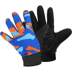 imageAccmor Kids Cycling Gloves  Breathable NonSlip Full Finger Gloves for Child Cycling Climbing Riding Biking ampamp Outdoor Sports 410 Years Boys ampamp GirlsStyle BBlue Orange