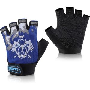 imageAccmor Kids Fishing Gloves Kids Sport Cycling Gloves for Cycling Camping Fishing Outdoor Sportsblue