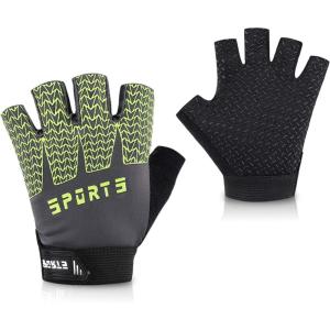 imageAccmor Kids Sport Gloves Kids Half Finger Gloves for Boys Girls Cycling Camping Fishing Outdoor Sportsgreen