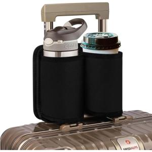imageAccmor Luggage Travel Cup HolderUniversal Suitcase Cup Holder Free Hands Suitcase Drinks Beverage Holder Luggage Cup Caddy Gifts for Travelers Flight Attendants