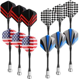 imageAccmor Magnetic Darts 12pcs Replacement Safety Plastic Darts for DartboardBlack Blue RedGeometry