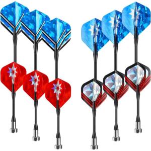 imageAccmor Magnetic Darts 12pcs Replacement Safety Plastic Darts for DartboardBlue RedShiny