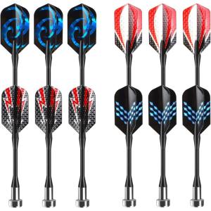 imageAccmor Magnetic Darts 12pcs Replacement Safety Plastic Darts for DartboardRed Black BlueModern
