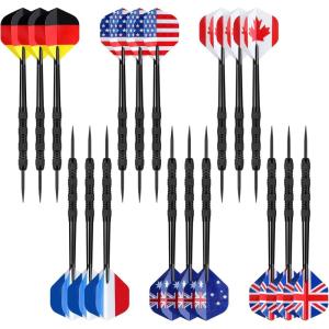 imageAccmor Metal Tip Darts Steel Tip Darts Professional Metal Darts Darts Metal Tip Set Metal Darts for Dartboard FlagsBlack