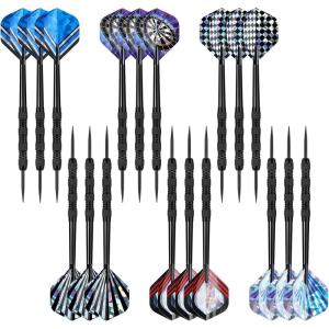imageAccmor Metal Tip Darts Steel Tip Darts Professional Metal Darts Darts Metal Tip Set Metal Darts for Dartboard Laser ColorfulBlack