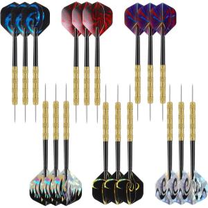 imageAccmor Metal Tip Darts Steel Tip Darts Professional Metal Darts Darts Metal Tip Set Metal Darts for Dartboard SymbolsGold