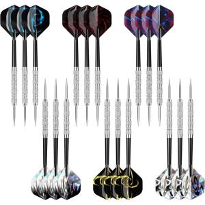 imageAccmor Metal Tip Darts Steel Tip Darts Professional Metal Darts Darts Metal Tip Set Metal Darts for Dartboard SymbolsSilver