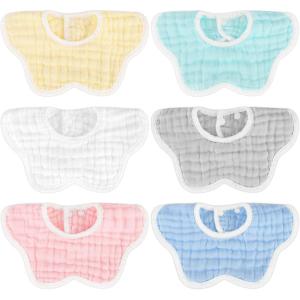 imageAccmor Muslin Baby Drool Bibs 6 Pack Baby Bandana Drool Bibs Soft Cotton Baby Bandana Bibs for Teething DroolingStyle Cmulticolor6pc