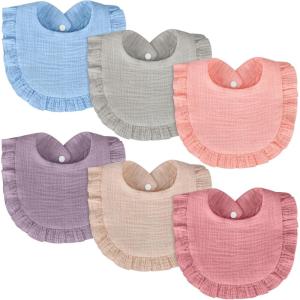 imageAccmor Muslin Baby Drool Bibs 6 Pack Baby Bandana Drool Bibs Soft Cotton Baby Bandana Bibs for Teething DroolingStyle Dmulticolor