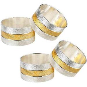 imageAccmor Napkin Rings Metal Gold Round Napkin Rings Buckles for Table Decorations Wedding Dinner Party Set of 4