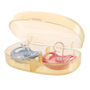imageAccmor Pacifier Case Pacifier Container Can Storage 2 Pacifiers Baby Pacifier Holder Case for Travel BPA FreeTransparentTransparent Brown1pc