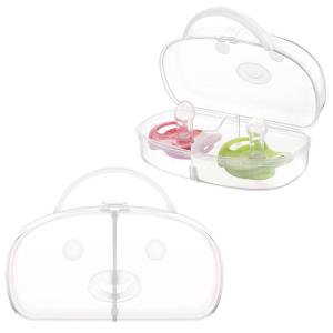 imageAccmor Pacifier Case Pacifier Container Can Storage 2 Pacifiers Baby Pacifier Holder Case for Travel BPA FreeTransparentTransparent2pc