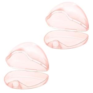 imageAccmor Pacifier Case Pacifier Holder Case Pacifier Container for Travel BPA Free Transparent 2 PackTransparent Pink