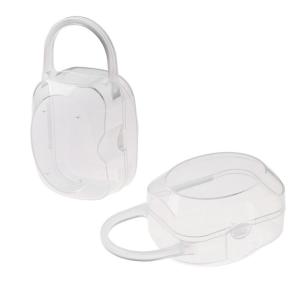 imageAccmor Pacifier Case Pacifier Holder Case with Handle BPA Free Universal Pacifier Container Box for Travel Transparent 2 Pack2pc