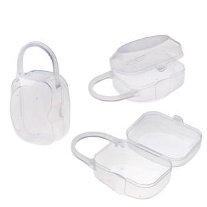 imageAccmor Pacifier Case Pacifier Holder Case with Handle BPA Free Universal Pacifier Container Box for Travel Transparent 2 Pack3pc