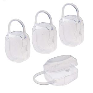 imageAccmor Pacifier Case Pacifier Holder Case with Handle BPA Free Universal Pacifier Container Box for Travel Transparent 2 Pack4pc