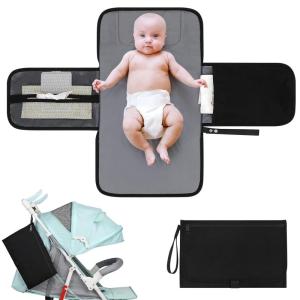 imageAccmor Portable Diaper Changing Pad Waterproof Baby Changing Mat Baby Diaper Changing Pad for Travel BlackBlackStyle A