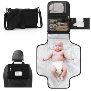 imageAccmor Portable Diaper Changing Pad Waterproof Baby Changing Mat Baby Diaper Changing Pad for Travel BlackBlackStyle B