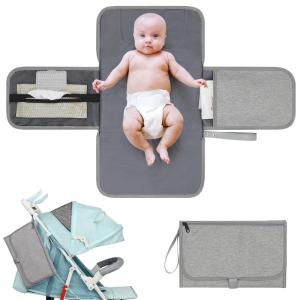 imageAccmor Portable Diaper Changing Pad Waterproof Baby Changing Mat Baby Diaper Changing Pad for Travel BlackGreyStyle A