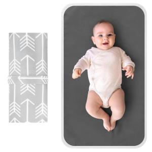 imageAccmor Portable Diaper Changing Pad Waterproof Foldable Baby Changing Mat for Travel Baby Essentials Shower Registry GiftsArrowGrey