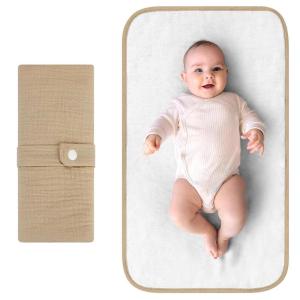 imageAccmor Portable Diaper Changing Pad Waterproof Foldable Baby Changing Mat for Travel Baby Essentials Shower Registry GiftsDeep khaki