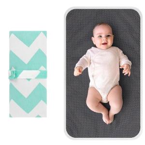 imageAccmor Portable Diaper Changing Pad Waterproof Foldable Baby Changing Mat for Travel Baby Essentials Shower Registry GiftsWaveGreen