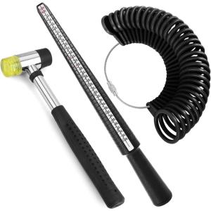 imageAccmor Ring Sizer Measuring Tool Including Ring Mandrel Ring Gauge Finger Sizer ampamp Rubber Jewelry Hammer Metal Ring Measurement Maker Kit Ring Sizing Stick for Man Women Jewelry MakingBlack