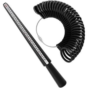 imageAccmor Ring Sizer Tool Including Ring Mandrel ampamp Ring Sizer Guage 4 Sizes Ring Measurement Stick Metal Mandrel ampamp Finger Sizing Measuring Tool Set for Jewelry Making MeasuringBlack