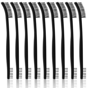 imageAccmor Scratch Brush Set DoubleEnded Gun Cleaning Brushes Tools 9 Packs All Purpose Steel Bristle Cleaner Kit Handy Wire Scrub for Cleaning Welding SlagPaintRustDirt9 Steel Gray