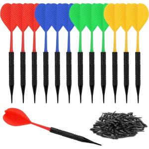 imageAccmor Soft Tip Darts Bar Dart Plastic Tip Darts Set Attach Extra 100 Black 2BA Replacement Tips Soft Tip Darts for ElectronicPlastic Dartboardblack