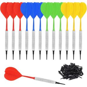 imageAccmor Soft Tip Darts Bar Dart Plastic Tip Darts Set Attach Extra 100 Black 2BA Replacement Tips Soft Tip Darts for ElectronicPlastic Dartboardgoldshape B darts tips