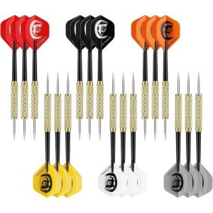imageAccmor Steel Tip Darts18 Pack Metal Darts Set Professional Metal Tip Darts Darts for Dartboard Dart Flights for Adults18G Darts