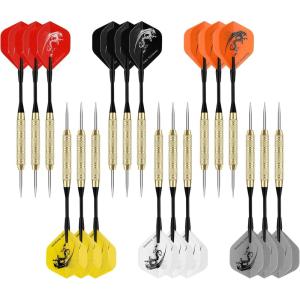 imageAccmor Steel Tip Darts18 Pack Metal Darts Set Professional Metal Tip Darts Darts for Dartboard Dart Flights for Adults20G Darts