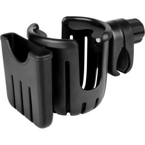 imageAccmor Stroller Cup Holder with Phone Holder Bike Cup Holder 2in1 Universal Cup Phone Drinks Holder for Stroller Walker Wheelchair BlackBlack