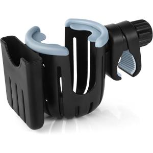 imageAccmor Stroller Cup Holder with Phone Holder Bike Cup Holder 2in1 Universal Cup Phone Drinks Holder for Stroller Walker Wheelchair BlackBlack Grey